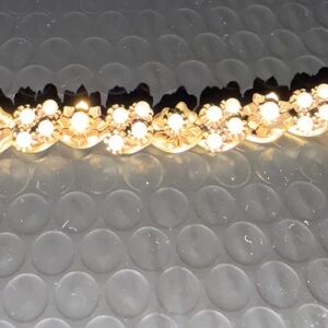 Gold Floral Crystal Bracelet - Gold